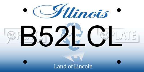 B52LCL Illinois License Plate