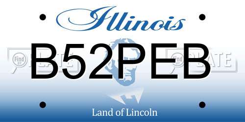 B52PEB Illinois License Plate