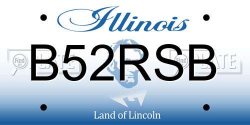 B52RSB Illinois License Plate