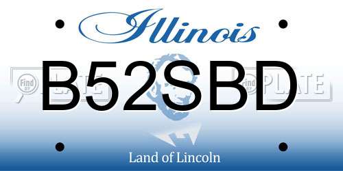B52SBD Illinois License Plate