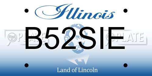 B52SIE Illinois License Plate