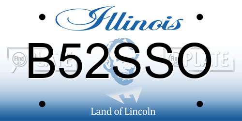 B52SSO Illinois License Plate