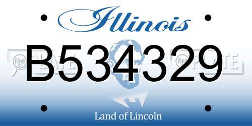 B534329 Illinois License Plate