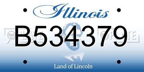 B534379 Illinois License Plate