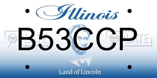 B53CCP Illinois License Plate