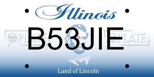 B53JIE Illinois License Plate