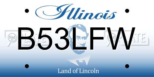 B53LFW Illinois License Plate