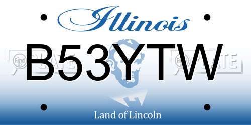 B53YTW Illinois License Plate