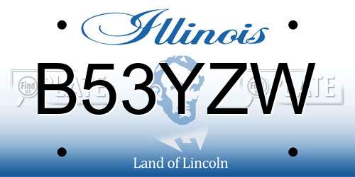 B53YZW Illinois License Plate