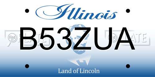B53ZUA Illinois License Plate