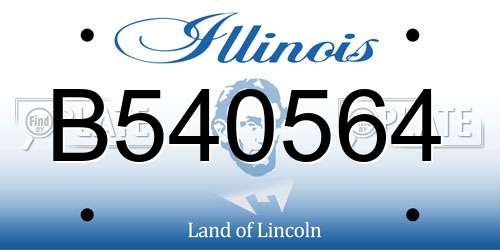 B540564 Illinois License Plate