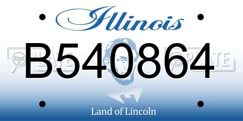 B540864 Illinois License Plate