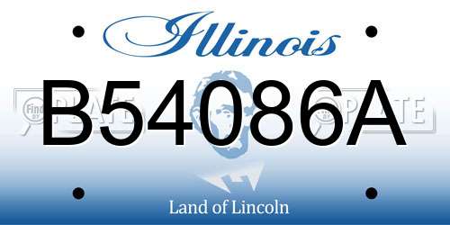B54086A Illinois License Plate