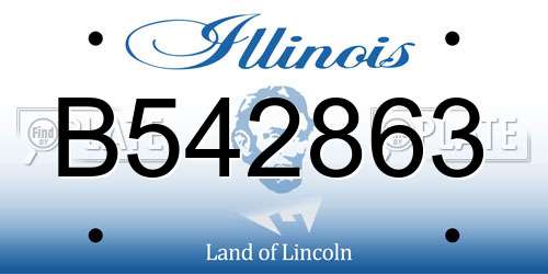 B542863 Illinois License Plate