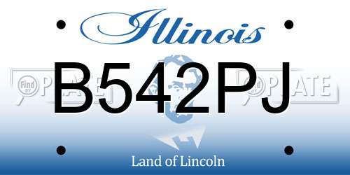 B542PJ Illinois License Plate