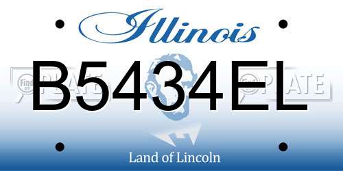 B5434EL Illinois License Plate
