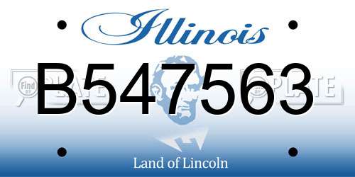 B547563 Illinois License Plate