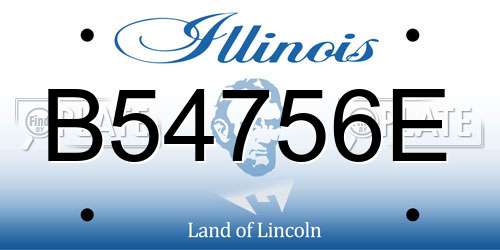 B54756E Illinois License Plate
