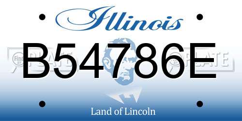 B54786E Illinois License Plate