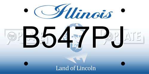 B547PJ Illinois License Plate