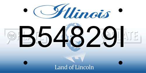 B54829I Illinois License Plate