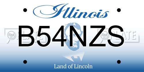 B54NZS Illinois License Plate