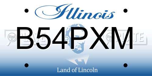 B54PXM Illinois License Plate