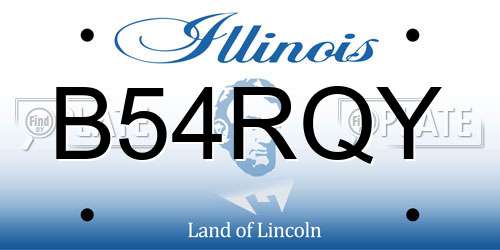 B54RQY Illinois License Plate