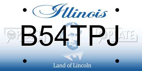 B54TPJ Illinois License Plate