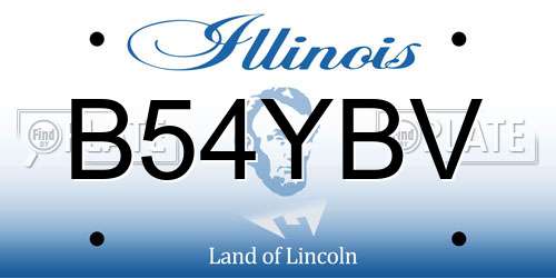 B54YBV Illinois License Plate