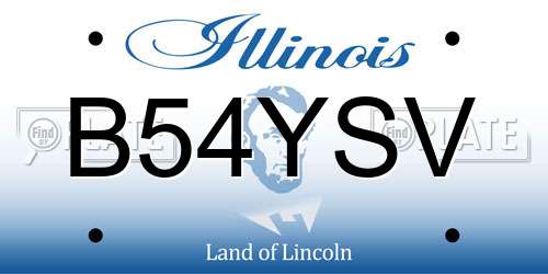 B54YSV Illinois License Plate