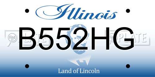B552HG Illinois License Plate