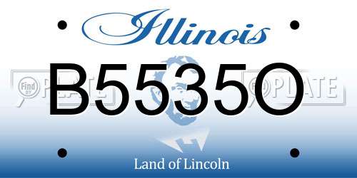 B5535O Illinois License Plate