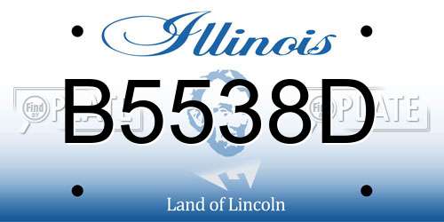 B5538D Illinois License Plate