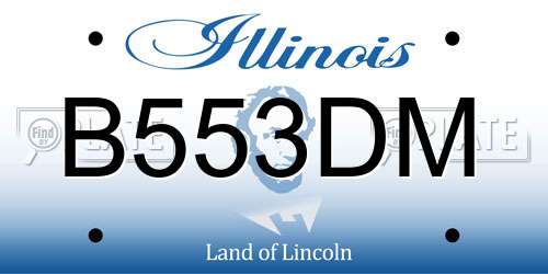 B553DM Illinois License Plate