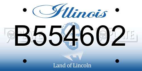 B554602 Illinois License Plate