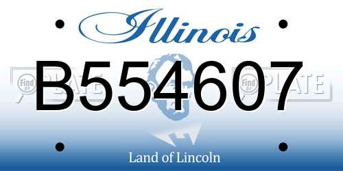 B554607 Illinois License Plate