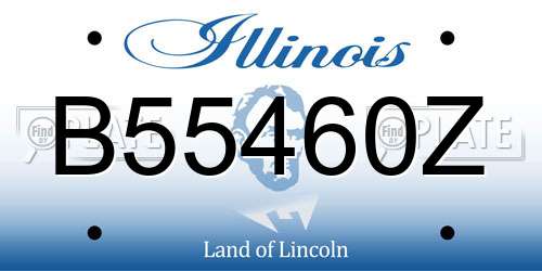 B55460Z Illinois License Plate