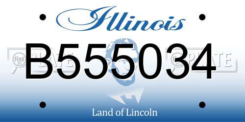 B555034 Illinois License Plate