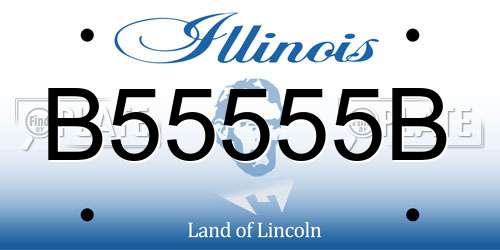 B55555B Illinois License Plate