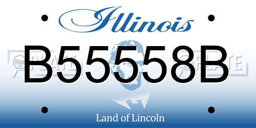 B55558B Illinois License Plate