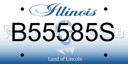 B55585S Illinois License Plate