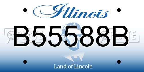 B55588B Illinois License Plate