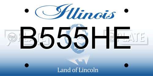 B555HE Illinois License Plate