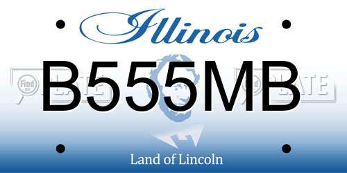 B555MB Illinois License Plate