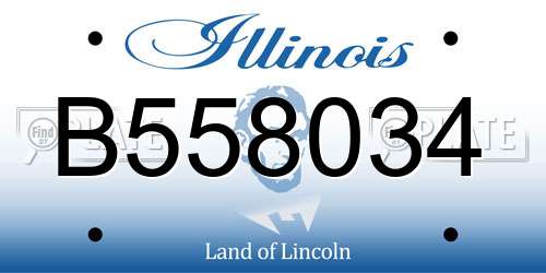 B558034 Illinois License Plate