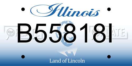 B55818I Illinois License Plate