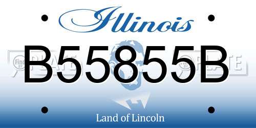 B55855B Illinois License Plate