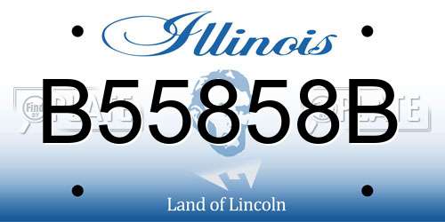 B55858B Illinois License Plate