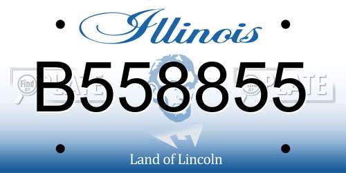 B558855 Illinois License Plate